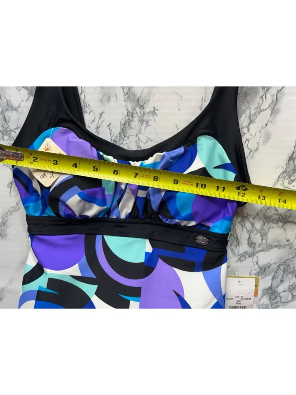 ZeroXposur size XS (6) Peasant Tankini TOP Only With UPF 30+ Protection Multicol - Picture 5 of 9